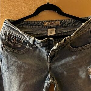 YMI Faded Blue Denim Jeans 100% Cotton